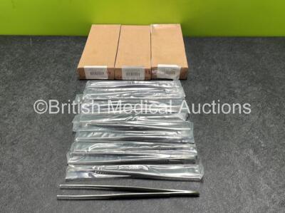 Approximately 36 x Waughs Dissecting and Tissue Forceps 1 x 2 Teeth (8 Inch) *Like New* **Stock Photo**