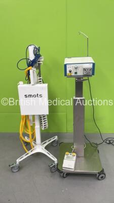 1 x Smots Healthcare Simulation CCTV Unit on Stand and 1 x Aesculap ELAN-E Electrosurgical Unit on Stand with Footswitch (Powers Up) *S/N 2349*