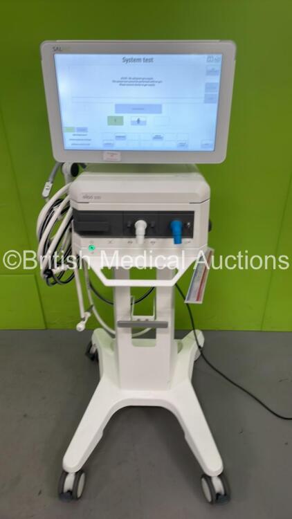 Lowenstein Medical elisa 600 Ventilator Software Version 1.11.0 - Operating Hours 3 on Stand with Hoses (Powers Up) *S/N 06205306* **Mfd 2020**