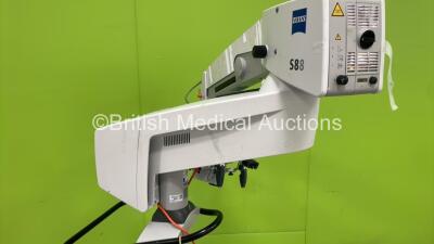 Zeiss OPMI Vario Dual Operated Surgical Microscope with 2 x f170 Binoculars, 2 x 12,5x Eyepieces and 2 x 10 Eyepieces on Zeiss S8 Stand (Powers Up with Good Bulb - Missing Dial - See Pictures) - 10