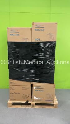 Pallet of 16 x Boxes of Surgical Face Masks - 2000 Per Box