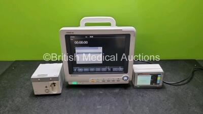 Mindray BeneView T5 Patient Monitor (Powers Up) Including Mindray AG Gas Module and Mindray Beneview T1 Handheld Patient Module (Powers Up) Including, ECG, SpO2, MP1, IBP, NIBP, T1 and T2 Options