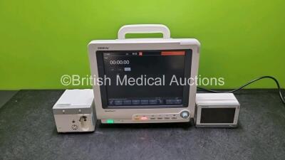 Mindray BeneView T5 Patient Monitor (Powers Up) Including Mindray AG Gas Module and Mindray Beneview T1 Handheld Patient Module (Powers Up) Including, ECG, SpO2, MP1, IBP, NIBP, T1 and T2 Options