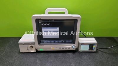 Mindray BeneView T5 Patient Monitor (Powers Up) Including Mindray AG Gas Module and Mindray Beneview T1 Handheld Patient Module (Powers Up) Including, ECG, SpO2, MP1, IBP, NIBP, T1 and T2 Options