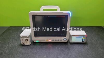 Mindray BeneView T5 Patient Monitor (Powers Up) Including Mindray CO2 Gas Module and Mindray Beneview T1 Handheld Patient Module (Powers Up) Including, ECG, SpO2, MP1, IBP, NIBP, T1 and T2 Options