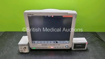 Mindray BeneView T8 Patient Monitor (Powers Up) Including Mindray CO2 Gas Module and Mindray Beneview T1 Handheld Patient Module (Powers Up) Including, ECG, SpO2, MP1, IBP, NIBP, T1 and T2 Options