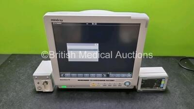 Mindray BeneView T8 Patient Monitor (Powers Up) Including Mindray CO2 Gas Module and Mindray Beneview T1 Handheld Patient Module (Powers Up) Including, ECG, SpO2, MP1, IBP, NIBP, T1 and T2 Options