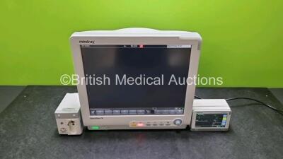 Mindray BeneView T8 Patient Monitor (Powers Up) Including Mindray CO2 Gas Module and Mindray Beneview T1 Handheld Patient Module (Powers Up) Including, ECG, SpO2, MP1, IBP, NIBP, T1 and T2 Options