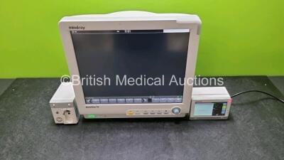 Mindray BeneView T8 Patient Monitor (Powers Up) Including Mindray CO2 Gas Module and Mindray Beneview T1 Handheld Patient Module (Powers Up) Including, ECG, SpO2, MP1, IBP, NIBP, T1 and T2 Options