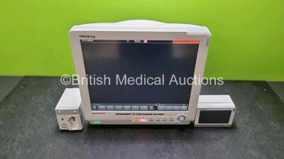 Mindray BeneView T8 Patient Monitor (Powers Up) Including Mindray CO2 Gas Module and Mindray Beneview T1 Handheld Patient Module (Powers Up) Including, ECG, SpO2, MP1, IBP, NIBP, T1 and T2 Options