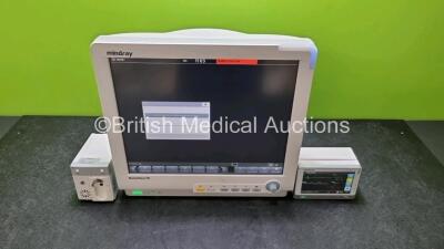 Mindray BeneView T8 Patient Monitor (Powers Up) Including Mindray CO2 Gas Module and Mindray Beneview T1 Handheld Patient Module (Powers Up) Including, ECG, SpO2, MP1, IBP, NIBP, T1 and T2 Options