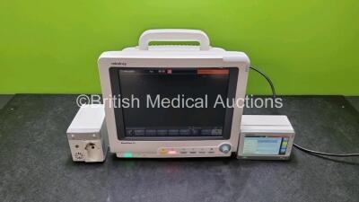 Mindray BeneView T5 Patient Monitor (Powers Up) Including Mindray CO2 Gas Module and Mindray Beneview T1 Handheld Patient Module (Powers Up) Including, ECG, SpO2, MP1, IBP, NIBP, T1 and T2 Options