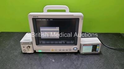 Mindray BeneView T5 Patient Monitor (Powers Up) Including Mindray CO2 Gas Module and Mindray Beneview T1 Handheld Patient Module (Powers Up) Including, ECG, SpO2, MP1, IBP, NIBP, T1 and T2 Options