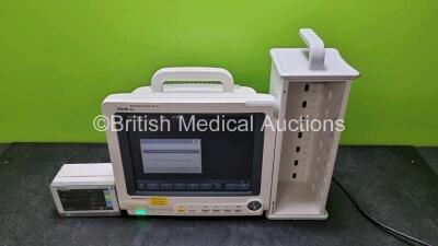 Mindray BeneView T5 Patient Monitor (Powers Up missing Dial) Including Mindray Beneview T1 Handheld Patient Module (Powers Up) Including, ECG, SpO2, MP1, IBP, NIBP, T1 and T2 Options and BeneView SMR Module Rack