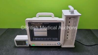 Mindray BeneView T5 Patient Monitor (Powers Up, Light Scratches on Screen) Including Mindray Beneview T1 Handheld Patient Module (Powers Up) Including, ECG, SpO2, MP1, IBP, NIBP, T1 and T2 Options and BeneView SMR Module Rack