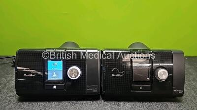 2 x ResMed AirSense 10 Elite CPAP Units with 1 x Power Supply (1 x Power Up,1 x No Power,1 x Missing Side Cover and 1 x Missing Chamber - See Photos) * 23202745964 / 23183074206*