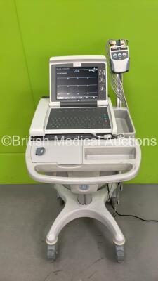 GE MAC 5500 ECG Machine on Stand with 10 Lead ECG Leads (Powers Up) *S/N SCD09045297PA*