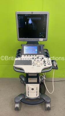 GE Logiq S8 Flat Screen Ultrasound Scanner Ref 5418099 *S/N 175621SU2* **Mfd 02/2012** Software Version R1.5.4 with 1 x Transducer / Probe (9L-D Ref 5194432 *Mfd 08/2019*) and Sony UP-D897 Digital Graphic Printer (Powers Up)