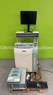 Fujifilm FCR Capsula XL II CR-IR 359 CR Reader with PC (HDD REMOVED), Monitor, Stand and 4 x Cassettes (Powers Up)