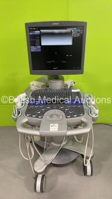 Siemens Acuson S2000 Flat Screen Ultrasound Scanner *S/N 203622* **Mfd 07-2011** Software Version 400.1.031 with 6 x Transducers / Probes (14LS *Mfd 2015*/ 4C1 *Mfd 2013* / 18L6 *Mfd 2011* / 6C2 *Mfd 2011* / 9L4 *Mfd 2014* / EC9-4 *Mfd 2011*) and Mitsubis