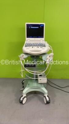 Esaote Model 7340 Ultrasound Scanner *Mfd - 2011* Software - RES 1.01, STD 11.21, ODS 11.20 with 1 x CA431 Transducer / Probe, 1 x LA435 Transducer / Probe, 1 x Sony UP-897MD Video Graphic Printer and 1 x Lite-On DVD/CD Rewritable Drive on Cart (Powers Up