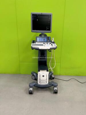 GE Logiq S8 Flat Screen Ultrasound Scanner Ref 5418099 *S/N 190411SU9* **Mfd 08/2012** Software Version R1.5.4 with 1 x Transducer / Probe (ML6-15-D Ref 5199103 *Mfd 04/2015*) (Powers Up - Roller Ball Not Working)