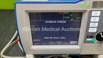 Zoll R Series Plus Defibrillator / Monitor (Powers Up) Including Pacer, ECG and Printer Options with 3 Lead ECG Lead and Paddle Lead - 2