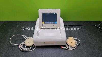 Philips Avalon FM30 Fetal Monitor *Mfd 2015* (Both Power Up) with 1 x TOCO+ Transducer *Mfd 2015* and 1 x US Transducer *SN DE45825349*DE4223929 / DE80842500*