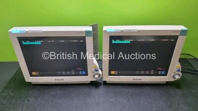 2 x Philips IntelliVue Patient Monitors (Both Power Up 1 x Small Crack In Casing)