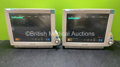 2 x Philips IntelliVue Patient Monitors (Both Power Up)