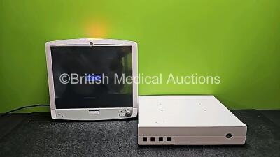 Job Lot Including 1 x GE D19KT Display Monitor (Powers Up, Slight Scratched Screen - See Photos) and 1 x Carescape C1-CPU Base Unit (Powers Up, Damaged Casing - See Photo) *SN DTJ51131407 / SED12041505GA*