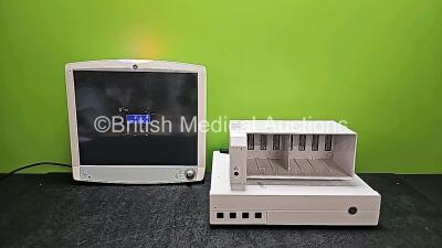 Job Lot Including 1 x GE D19KT Display Monitor (Powers Up, Scratched Screen - See Photo), 1 x Carescape C1-CPU Base Unit (Powers Up) and 1 x F7-01 Module Rack *SN SEF12090447HX / SED11219374GA / DTL311K0390*