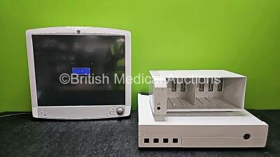 Job Lot Including 1 x GE D19KT Display Monitor (Powers Up, Scratched Screen - See Photo), 1 x Carescape C1-CPU Base Unit (Powers Up) and 1 x F7-01 Module Rack *SN DTP481K6051 / SED12051665GA / SEF11477130HX*