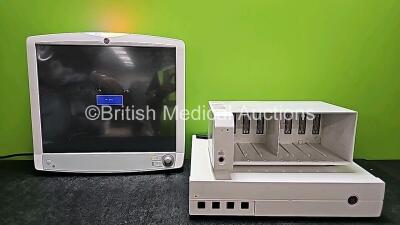 Job Lot Including 1 x GE D19KT Display Monitor (Powers Up, Scratched Screen - See Photo), 1 x Carescape C1-CPU Base Unit (Powers Up) and 1 x F7-01 Module Rack *SN DTO521K8030 / SKA13370185GA / SEF12090487HX *