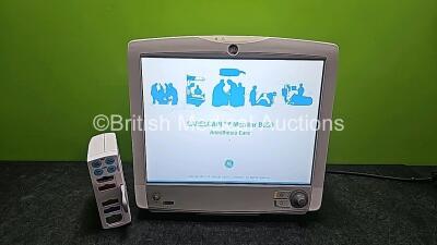 GE Carescape B650 Patient Monitor with E-PSMP-01 Multiparameter Module with NIBP, P1, P2, T1, T2, SPO2 and ECG Options (Powers Up)