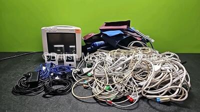 Mixed Lot Including 2 x 3M SpotOn Temperature Monitoring Systems with 2 x Power Supplies, 1 x Philips IntelliVue MP5 Patient Monitor Including ECG, SpO2 and NBP Options (Powers Up and Missing Casing - See Photo), Various Patient Monitoring Cables and Vari