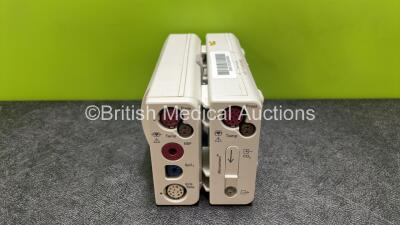 Job Lot Including 1 x Philips M3001A Module Including ECG, SpO2, NBP, Press and Temp Options and 1 x Philips M3015A C06 Microstream Gas Module Including Temp and Press Options