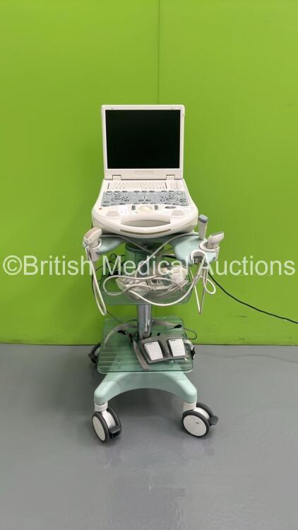 Esaote MyLab Ref.970 7340 002 Ultrasound Scanner *Mfd 2010* with 3 x Transducers / Probes (1 x LA523 / 1 x CA631 and PA230E) and Footswitch on Cart (Powers Up - Motherboard REMOVED) *02553*