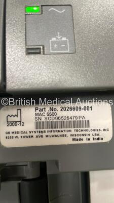 GE MAC 5500 ECG Machine on Stand with 10 Lead ECG Leads (Powers Up) *S/N SCD06526479PA* - 6