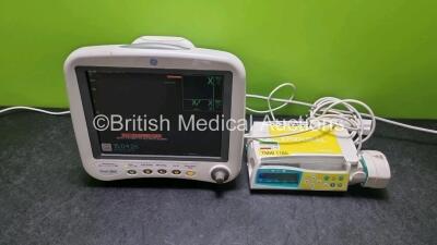 Mixed Lot Including 1 x GE Dash 4000 Patient Monitor Including ECG, SpO2, NIBP, BP1, BP2 Temp/CO and CO2 Options (Powers Up) and 1 x B.Braun Perfusor Space Syringe Pump (Powers Up with Stock Power Supply Stock Power Not Included)