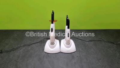 4 x Kerr Demi+ Curing Lights (1 x Missing Battery) with 2 x Charging Docks (Both Power Up) and 2 x Power Supplies *SN 760025467 / 760024823*