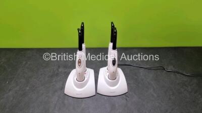 4 x Kerr Demi+ Curing Lights (All Missing Batteries) with 2 x Charging Docks (Both Power Up) and 1 x Power Supply *SN