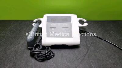 Metron Accusonic+ Model AP170 Therapy Unit with Physiomed 1.1/3.3 MHz Model 901150 Handpiece (Powers Up)