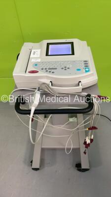 GE MAC 1200 ST ECG Machine on Stand with 10 Lead ECG Leads (Powers Up) *S/N 550059209*