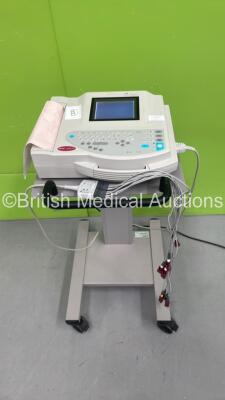 GE MAC 1200 ST ECG Machine on Stand with 10 Lead ECG Leads (Powers Up) *S/N 550059208*