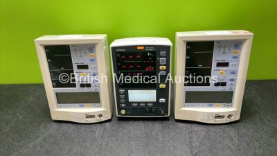 2 x Mindray Accutorr Plus Vital Signs Monitors with SPO2 and BP Options and 1 x Mindray Datascope Accutorr V Vital Signs Monitor with SPO2 and BP Options (All Power Up)