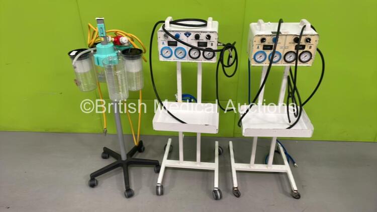 2 x Anetic Aid APT MK3 Tourniquets on Stands with Hoses and 1 x Regulator on Stand with Hose and 5 x Suction Cups *S/N AA6223 / AA7439*