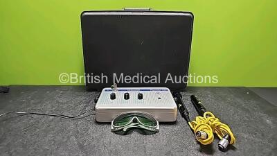 TensLaser Phyaction 340 (Powers Up - Key Included) with 2 x Laser Probes *Untested* , 1 x Power Supply and 1 x Laser Safety Glass in Case