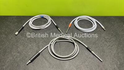 3 x Fibre Optic Light Source Cables (1 x Damage to Cable Casing - See Photos)