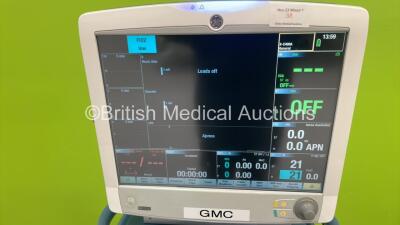 Drager Fabius Tiro Anaesthesia Machine Software Version 3.37b - Total Running Hours 5004 - Total Ventilator Hours 27 with GE Carescape B650 Patient Monitor with E-PSMP-01 Multiparameter Module with NIBP, P1, P2, T1, T2, SPO2 and ECG Options, E-sCAiO Gas M - 4